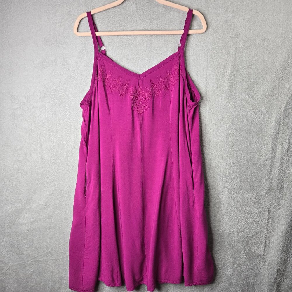 Torrid 1X Plus Size Mini Dress Aline Pink Girlie Barbie Cottagecore Balletcore